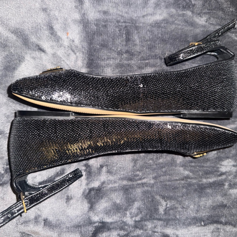 GUESS Women's Black Sequin Ballet Flats - Picture 5 of 6
